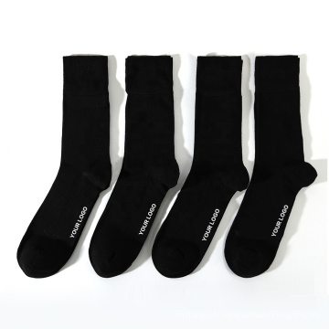 chaussettes unies en fibre de bambou uniformes pour hommes femmes